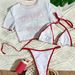 Women's Cherry Print Bikini Set – Adjustable Ties & Ruffled Apron Style Swimwear, Quick-Dry Polyester (8 Colors, S-Xl)_ecoleips.com