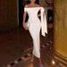 Women's Off-Shoulder Long Dress European American Style Slim Fit Bow Detail Elegant Sexy Bodycon Fashionable Design_ecoleips.com