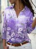 Women's Clothing Women's Print Long Sleeved Collared Shirt Spring Summer For Formal & Casual For Women_ecoleips.com