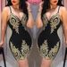 Foreign Trade European And American Bodycon Dress With Straps, Women's Clothing, Lace Sexy V-neck Tight-fitting_ecoleips.com