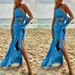 Women's Clothing summer sexy strap irregular sleeveless dress_ecoleips.com