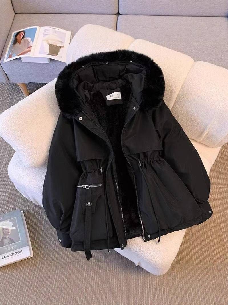 Men's Winter Jacket With Faux Fur Hood, Thick Warm Coat For Cold Weather, Loose Fit Parka With Polyester Filling, Casual & Commuter Style_ecoleips.com