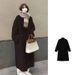 Women's Long Wool Blend Coat - Korean Style Oversized Trench Coat With V-Neck, Elegant Loose Fit Spring Fall Outerwear In Beige, Black, Camel & More_ecoleips.com