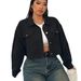 Women's Plus Size Solid Color Polo Collar Coat Slimming Loose Fit Short European American Style Autumn Winter Outerwear_ecoleips.com