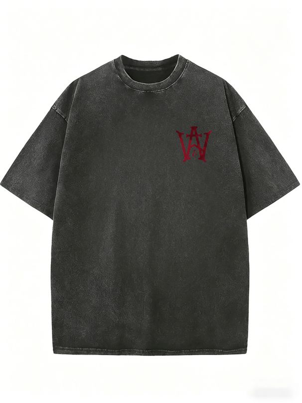 Women's Soft Washed Casual Top, Vintage Style Short Sleeve T-Shirt_ecoleips.com