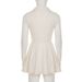 Talenza White Knitted Mini Dress Fashion Lapel Single Breasted Slim Sleeveless A-line Dress Summer Casual Office Women's Dress_ecoleips.com