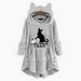 Women's Fleece Hooded Sweatshirt Winter Warm Pullover Long Sleeve Casual Loungewear Cat Print Plus Size_ecoleips.com