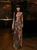 Weird Puss See Through Long T-Shirts Women Snake Print Turtleneck Long Sleeve High Split Elastic Sexy Coquette Skinny Club Tops_ecoleips.com