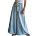 Women's Wide Leg Pants With Drawstring Elastic Waist New Washed Denim Jeans From Collection_ecoleips.com