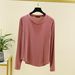 Modal Women's Large Size Round Neck Long-sleeved T-shirt Spring And Autumn Thin Long-sleeved Bottoming Shirt Casual Outerwear Top_ecoleips.com