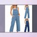 Women's Clothing Plus Size Denim Overalls For Women - Relaxed Fit High Waist Wide Leg Bib Overalls In Light & Dark Blue_ecoleips.com