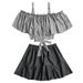 Petite Girls Three Piece Two Piece Swimsuit Set with Ruffles for Slimming Effect And Chest Coverage Retro Plaid Design for Summer Hot Springs_ecoleips.com