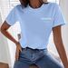 Women's Casual Fashion Loose T-Shirt Short Sleeve Letter Print Top European American Style A77 Design_ecoleips.com