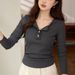 2025 #Select High-Quality Products # Unique Design Button Long Sleeved T-Shirt For Women In Autumn And Winter 2025, New Semi_ecoleips.com