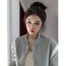 Petite Women's Baseball Autumn Winter French Niche Design Fleece-Lined Jacket Top Internet Celebrity Ins Trend_ecoleips.com