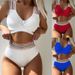 Women's Clothing Sexy Swimsuit High End Lace Up Beach Bikini Hot Spring Swimsuit_ecoleips.com