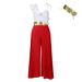 C8605 European American Women's Clothing Foreign Trade Sexy Ruffled Sleeveless Top And Wide-leg Pants Fashion Set_ecoleips.com