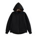 Women's Clothing Vintage Zip-Up Hoodie Sweatshirt Women's Streetwear Parka Coat With Hood, Loose Fit Casual Pullover, Polyester Fleece Lined_ecoleips.com