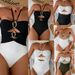 Women's Clothing Solid Color One Piece Swimsuit Female Sexy Backless High Waist Swimsuit_ecoleips.com
