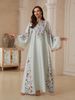 Women's V Neck Printed Tassel Long Robe Elegant Malaysian Clothing Cross Border Elegance SW2615_ecoleips.com