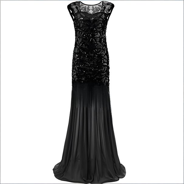 Inspired Plus Size Sequin Flapper Dress – Vintage Gatsby Party Gown, Elegant Long Evening Dress For Women_ecoleips.com