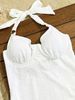 Women's Clothing White Water Soluble Embroidered Bikini One Piece Swimsuit Conservative Slimming Beautiful Back Design For Hot Spring_ecoleips.com