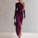 Women's Clothing Spring Autumn Elegant French Style Dress Solid Color Textured Long Sleeve New Fashion Ladies Gown_ecoleips.com