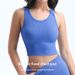 Women's Seamless Sports Bra Tight Fitting Round Neck Vest One Piece Cup Gym Wear With Breast Pads Fixed Cup Yoga Wear Short_ecoleips.com