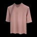 Women's Half High Neck Mid Sleeve T-Shirt Three Quarter Sleeve Mid Neck German Velvet Top Early Autumn New Style_ecoleips.com