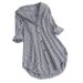 Women's Long-Sleeved Shirt With Distinctive Stripes, Spring/Summer Style, Loose-Fitting Collar_ecoleips.com