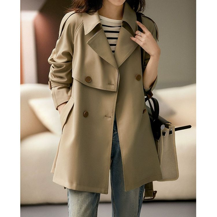 ng2510292 Elegant Short Trench Women, 2026 New Fashion, Korean Style Women's Coat For Spring And Autumn_ecoleips.com