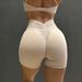 High Waist Yoga Shorts For Women - Seamless Butt Lift Workout Shorts With V-Cut Back & Peach Shape - Soft Brushed Fabric - S M L Xl_ecoleips.com
