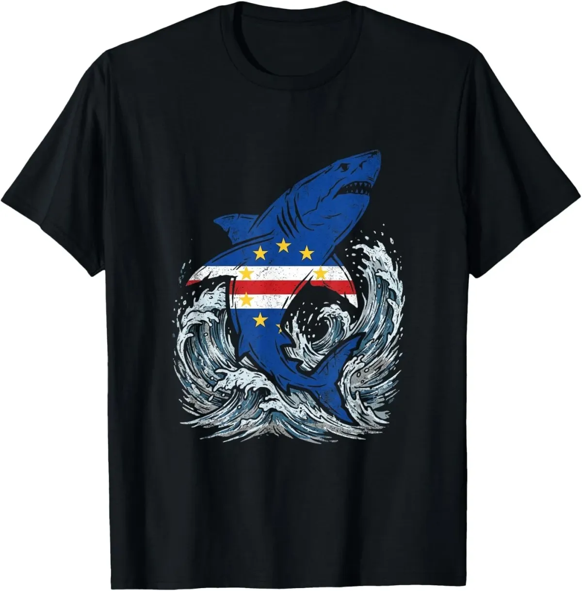 Women's T-Shirts Verde Cape Verdean Flag Shark Soccer Football Lover T-Shirt_ecoleips.com