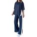 2025 Spring Summer Women's Clothing Color-Block Short Sleeve T-Shirt Casual Homewear Set_ecoleips.com