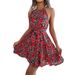 Ins Style Real Shot Spri Summer Casual Ruffled Large Hem Floral Vacation Dress Independent Cross-Border Women's_ecoleips.com
