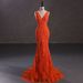 Women's Clothing Annual Party Evening Dress Sleeveless Sexy V Neck Dress Banquet Ball Sequin Dress_ecoleips.com