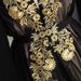 Black & Gold Embroidered Two-Piece Abaya Set With Belt - Elegant Lace Islamic Robe_ecoleips.com