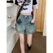 Denim Shorts Women's Summer New High-waisted And Thin Loose A-word Straight Wide-leg Pants_ecoleips.com