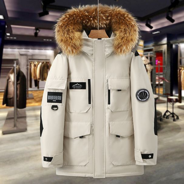 Winter Fashion Unisex Short Puffer Jacket, Thickened Warm Coat With Hood, Slim Fit For Men And Women, Casual Streetwear (Black, Beige)_ecoleips.com