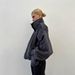 Aria Basics Cross-Border European And American High-Quality Elegant Gray Stand Collar Woolen Coat For Women Autumn Winter Loose_ecoleips.com