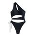 Aria Basics 2024 New Sold Color One-Pece Swmsut Hollow Out Sexy One-Shoulder Hot Grl Beach Vacaton Swmwear Cross-Border_ecoleips.com