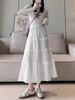 White Cake Skirt Women's Spring And Summer New Style Skirt Gentle Style Small Mid Length Skirt High Waist Temperament Elegant Skirt_ecoleips.com