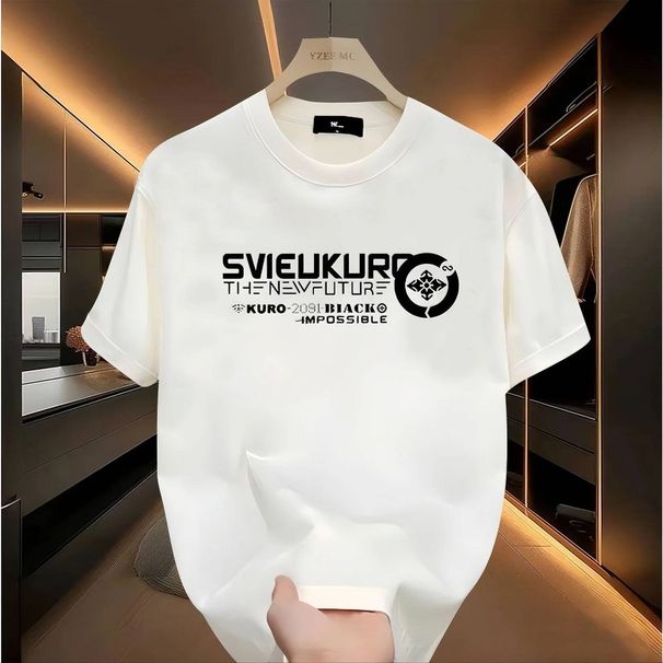 New Cotton Fashion Sense Printing Short-sleeved T-shirt Unisex Men Summer Tide Loose Hundred Tops_ecoleips.com