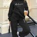 Women's Hooded Sweatshirt With Print - Casual Winter Outfit Set, Comfortable Pullover & Joggers, Blue/Black, S-Xxl_ecoleips.com