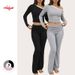 Women's Ribbed Off-Shoulder Top & High-Waisted Pants Set | Sexy Crop Top Casual Streetwear Two-Piece Outfit_ecoleips.com