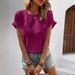Summer Women's Pleated T-Shirt Regular Sleeve Short Sleeve Fashionable Breathable Thin Style Top_ecoleips.com