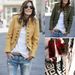2024 Women's Casual Fashion Autumn/Winter New Button-Decorated Stand-Up Collar Long-Sleeve Solid Color Cardigan Blazer_ecoleips.com