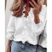 Spring/Summer New Long Sleeve Ruffled Shirt Women's Shirt_ecoleips.com