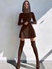Women's Sexy Club Long Sleeve Mini Bodycon Dress Suitable For Nightclub, Family Party, Vacation, Leisure_ecoleips.com