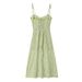 Cross-border European And American Women's Clothing, 2024 Summer New French Style Daisy Print Waist-cinching Slimming_ecoleips.com
